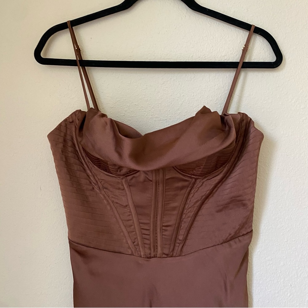House of CB Charmaine Corset Dress‎ in Chocolate brown size XL NWOT - Picture 4 of 9